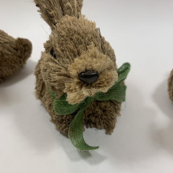 Pier 1 Imports Bristle Bunnies Easter Decoration Whimsical Centerpiece 3-Piece - Picture 8 of 15